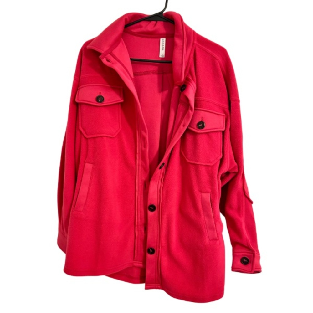 Zenana Oversized Fleece Shacket
